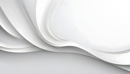 Elegant white abstract waves with smooth layered curves and soft minimal design background