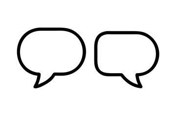 Two Speech Bubbles Clean Outline talk bubble chat bubble