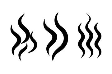 Wavy Steam Cloud Symbols on White Background vapor