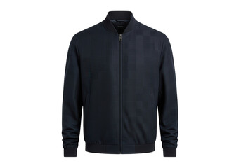 Dark checkered bomber jacket isolated on transparent background