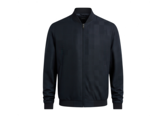 Dark checkered bomber jacket isolated on transparent background