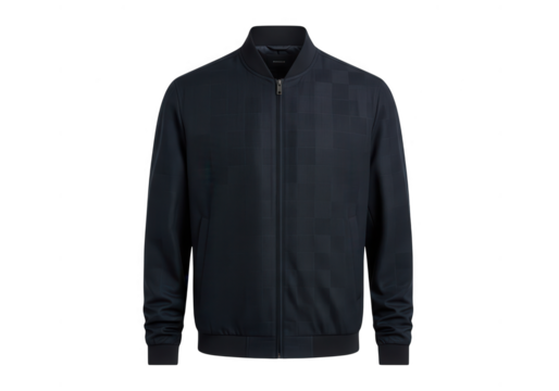 Dark checkered bomber jacket isolated on transparent background