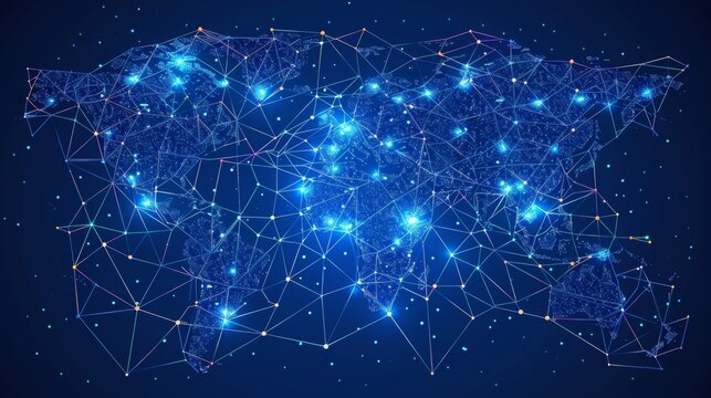Global export routes illustrated  connecting lines of a multinational corporation s trade network
