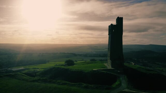 Castle Hill and Victoria Tower silhouette 