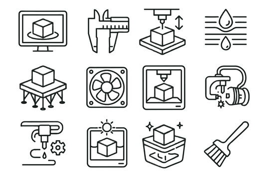 Layer vector fan support slicing icon curing d filament icons printing print