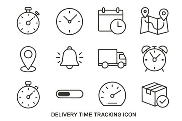 Meter progress status icons delivery gps alarm icon notification eta route time