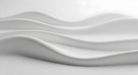 Naklejka premium Smooth elegant white undulating waves of fabric or liquid texture abstract background design element for visuals.