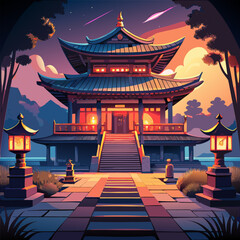 chinese temple in the morning