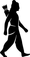 Minimal Lord Ram Silhouette Logos Unique Pure Black Vector Designs