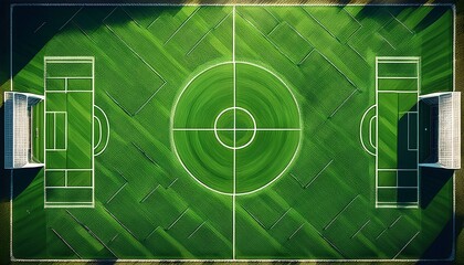 soccer field football stadium vertical background of green grass painted with line sport play overhead view pitch green ground pattern texture playground top plan fotball court