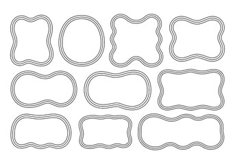 Collection of hand drawn decorative borders and frames