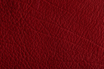 Red leather, closeup view of material texture