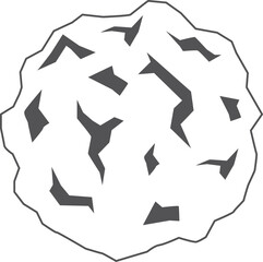 A black and white drawing of a rock with many small holes