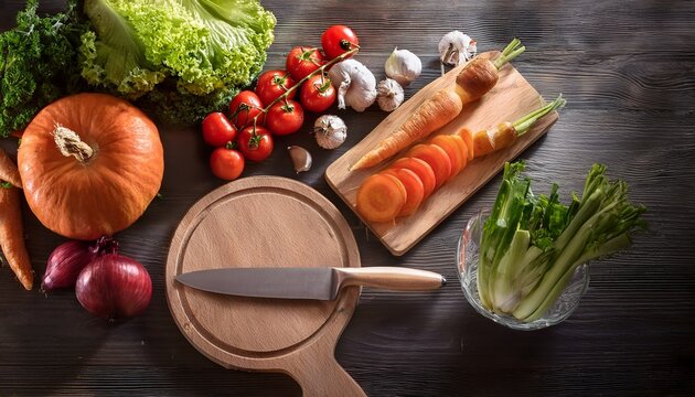 cutting vegetables on a board - Powered by Adobe