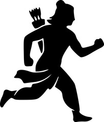 Unique Lord Ram Minimal Vector Silhouette Logos in Pure Black