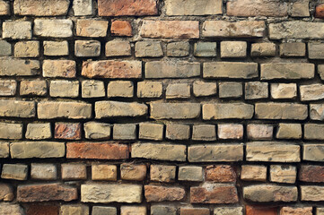 old brown brick wall close-up