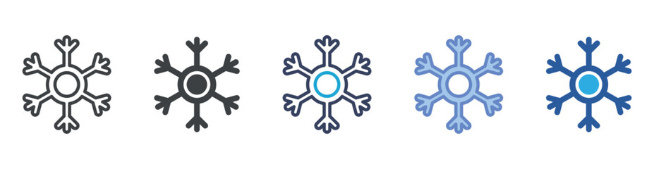 Snowflake icon set multiple style collection