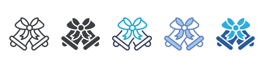 Christmas Bell icon set multiple style collection