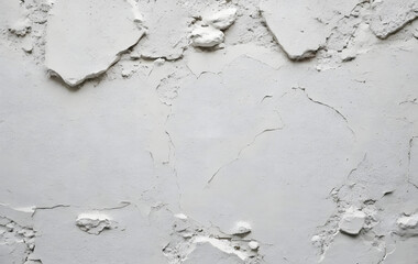 Photo of a detailed texture of a white wall with a natural cracked surface texture.