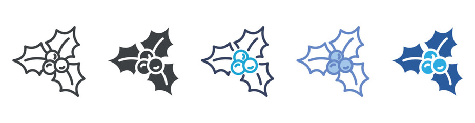 Mistletoe Branch icon set multiple style collection