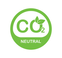 CO2  green stamp - carbon emissions free, no air atmosphere pollution, industrial production eco-friendly isolated sign