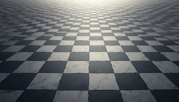 Elegant checkered marble floor creates depth and perspective, perfect for backgrounds, textures, and adding a touch of sophistication to your designs