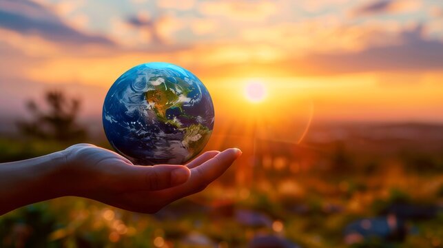 Globe in hand over cityscape  a symbol of globalization for international relations and connectivity