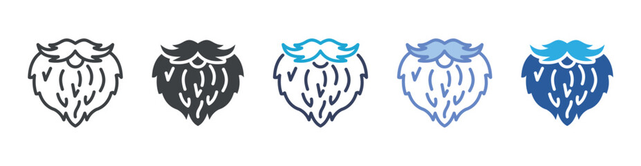 Santa Beard icon set multiple style collection