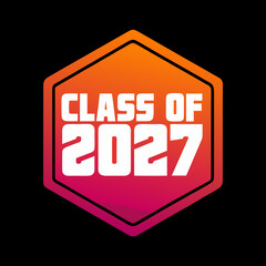 Class of 2027 Hexagon Logo with Gradient graduation