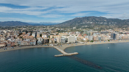 Vista a&eacute;rea de la playa del centro de Fuengirola, Andaluc&iacute;a