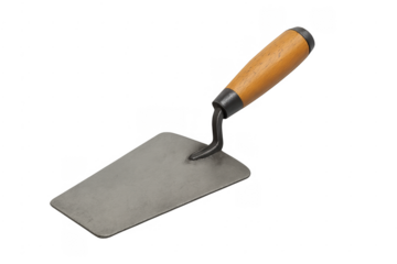 Masonry trowel with wooden handle for construction work
