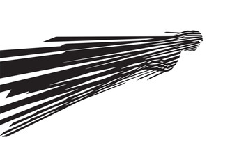 Abstract black and white streaks creating a sense of motion