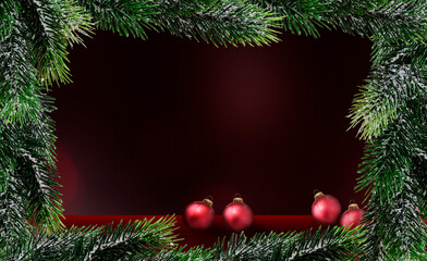 Weihnachtsmotiv mit Rotem Hintergrund