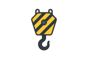 Crane hook industrial lifting equipment vector icon
