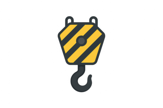 Crane hook industrial lifting equipment vector icon