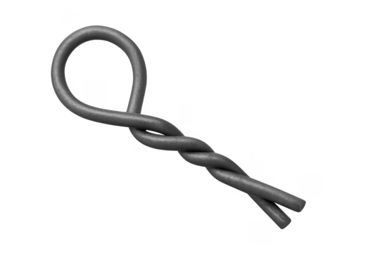 Rebar tie wire forming loop with twisted ends