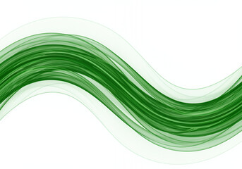 Abstract green wave background with flowing curved lines