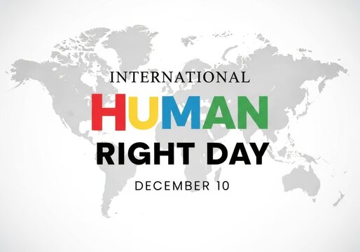 Commemorate international human rights day on december 10 with a global map background, symbolizing unity and advocacy for human rights