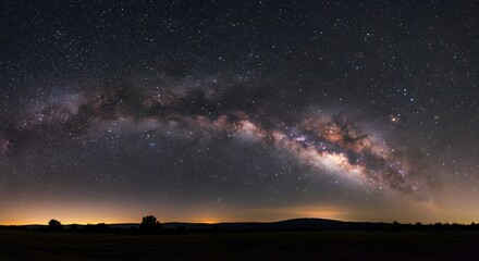 Fototapeta premium The Milky Way stretching across the night sky.