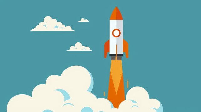 Launching a space rocket from the screen of a laptop  a stunning digital experience