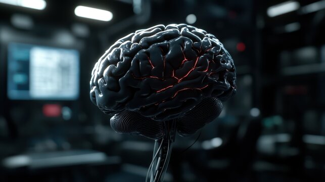 A stunning representation of a brain with glowing connections highlights the complexity and brilliance of human cognition, symbolizing the intersection of technology and neuroscience.