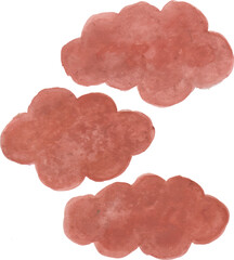 Hand-Painted Earthy Tone Cloud Elements