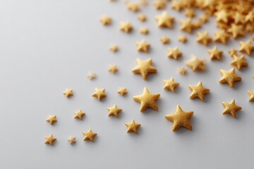 Golden stars scattered across surface, creating whimsical festiv