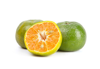 Fresh Thailand mandarin orange isolated on white background