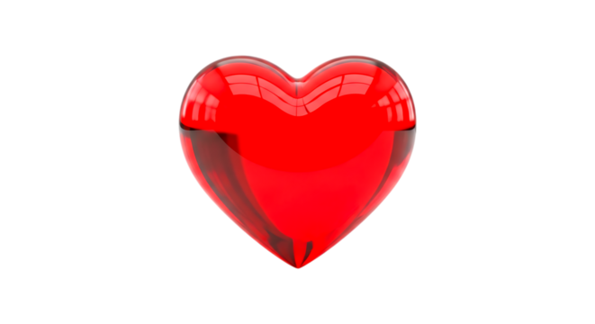 Red glass heart symbol of love, passion, health, and romance - Powered by Adobe