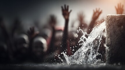 Symbolizing unity and efforts in water conservation and sustainable practices for a better future.