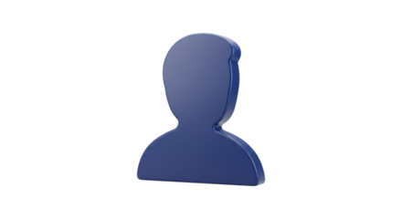 Blue 3d generic user profile icon avatar placeholder isolated
