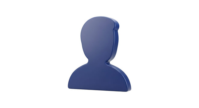 Blue 3d generic user profile icon avatar placeholder isolated