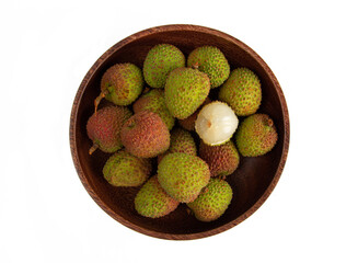 Fresh Chinese Lychee isolated on white background