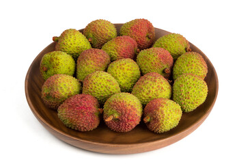 Fresh Chinese Lychee isolated on white background